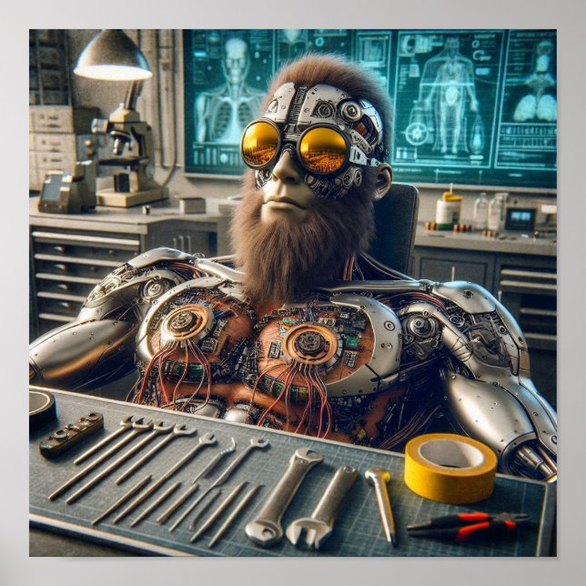 Futuristic Robot Engineer Poster (Framsidan)