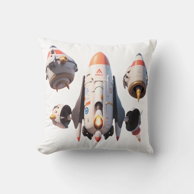 Futuristic Spacecraft Design Detachable Modules Kudde (Framsida)