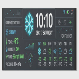 Futuristic Weather Dashboard UI Wrapping Paper Presentpapper
