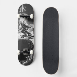 Futuristischer Flow - Der Rebellische Skateboarder Mini Skateboard Bräda 18,5 Cm