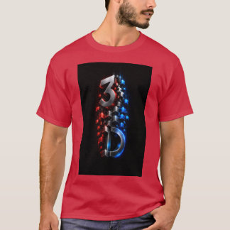 Futuristisk 3D Geometrisk Kub Design T-Shirt