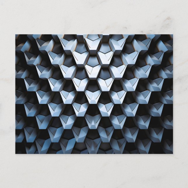 Futuristisk Abstrakt Blå Geometrisk Metallisk  Helg Vykort (Framsida)