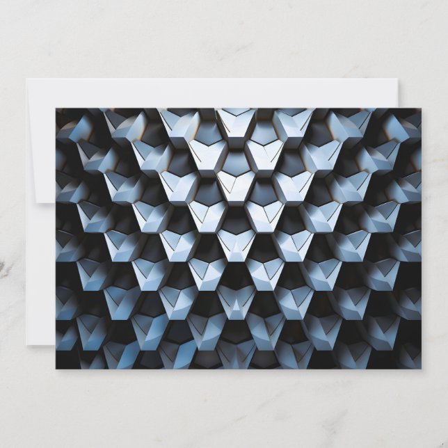 Futuristisk Abstrakt Blå Geometrisk Metallisk  Meddelande (Framsida)