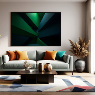 Futuristisk Abstrakt Geometrisk Canvastryck