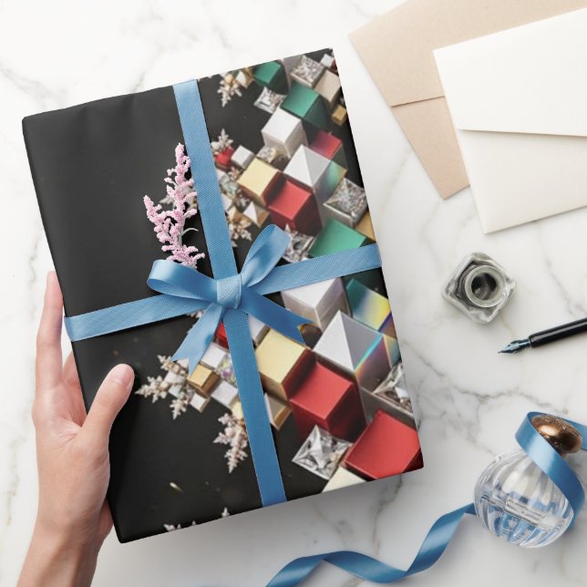 Futuristisk Abstrakt Julmosaik 3D - Presentpapper (Gifting)