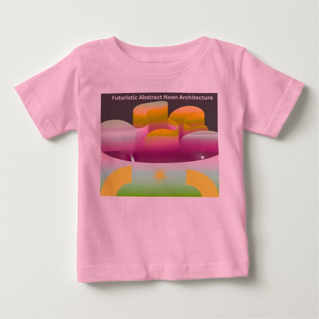 Futuristisk Abstrakt Neonarkitektur T Shirt (Framsida)
