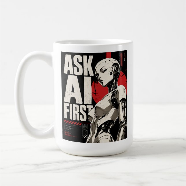 Futuristisk AI-robot humanoid teknisk design Kaffemugg (Vänster)