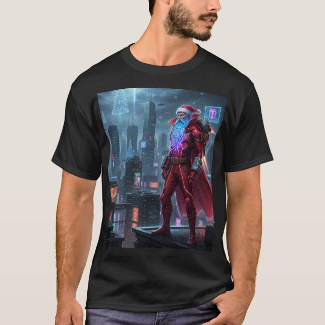 Futuristisk AI Tomte Nyår 2026 T-shirt (Framsida)
