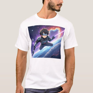 Futuristisk Anime Rymdkrigare med Lasersvärd – T Shirt