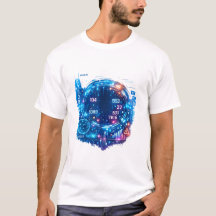 Futuristisk astronaut-teknik t-shirt för män