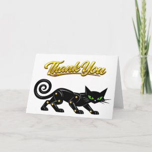 Futuristisk Atomisk Steampunk Svart Katt Tack Kort