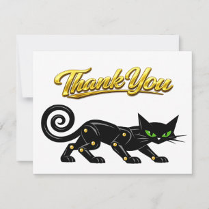 Futuristisk Atomisk Steampunk Svart Katt Tack Kort