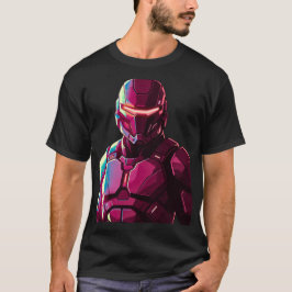 Futuristisk bepansrad soldat Mörk estetisk streetw T Shirt
