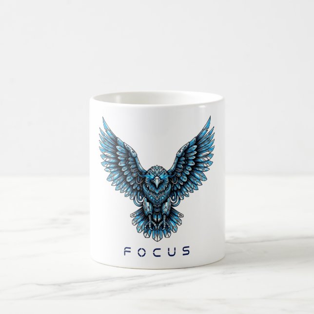 Futuristisk Blå Örn Kaffemugg (Center)