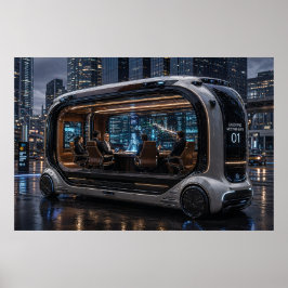 Futuristisk chefsdiskussion – Mobilt styrelserum Poster