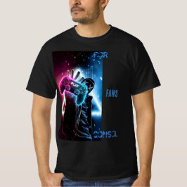 Futuristisk Cyber-Gamer Neon Blå & Rosa T-Shirt
