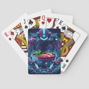 Futuristisk Cyberpunk Robot Neon Mat Ramen Casinokort