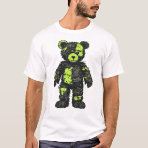 Futuristisk Cyberpunk Techwear Nallebjörn Neon Grö T Shirt