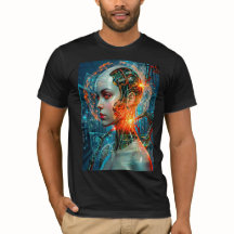 Futuristisk Cyborg Neural Nätverk Sci-Fi Tech