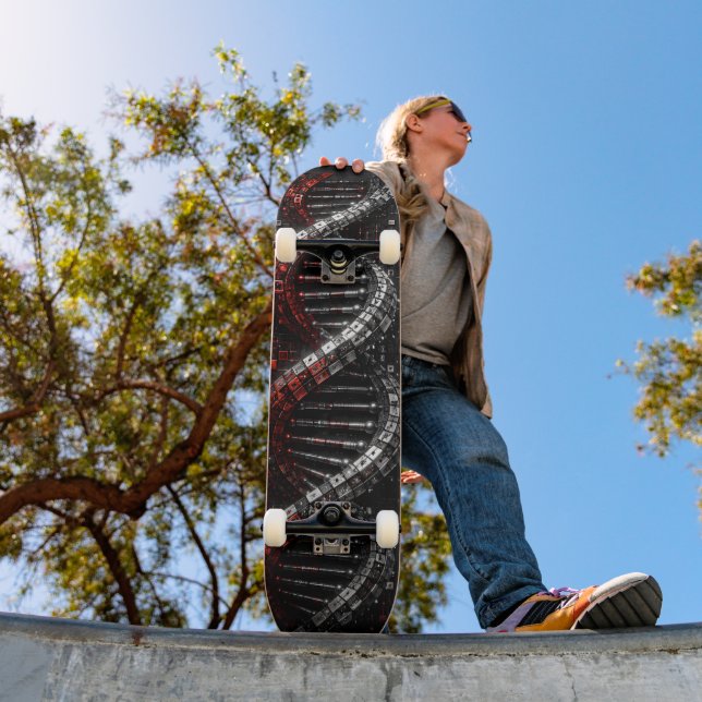 Futuristisk DNA-helix i 3D Mini Skateboard Bräda 18,5 Cm (Utomhus 1)