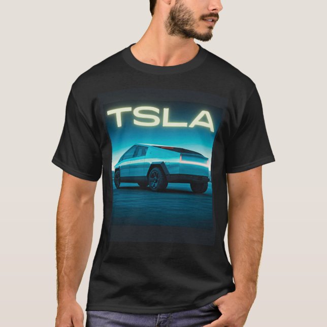 Futuristisk El Pickup Lastbil T Shirt (Framsida)