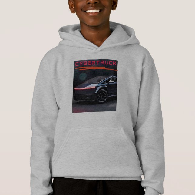 Futuristisk Elastbil | Cybertruck Inspirerad Elbil T Shirt (Framsida)