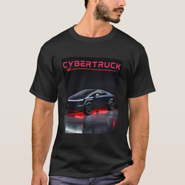Futuristisk Elastbil | Cybertruck Inspirerad Elbil T Shirt (Framsida)