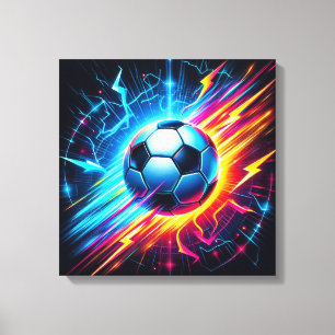 Futuristisk elektrisk fotboll Lightning Canvastryck