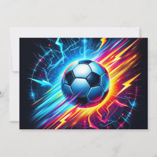 Futuristisk elektrisk fotboll Lightning Julkort
