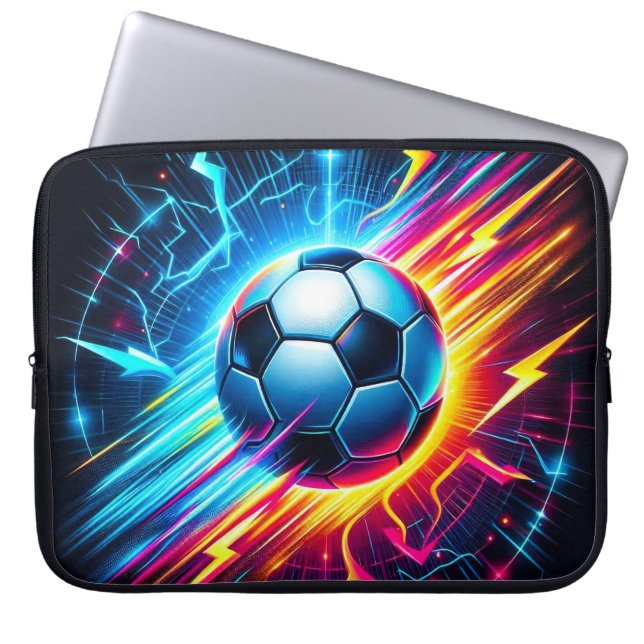 Futuristisk elektrisk fotboll Lightning Laptop Fodral (Framsidan)