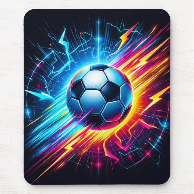 Futuristisk elektrisk fotboll Lightning Musmatta (Framsidan)