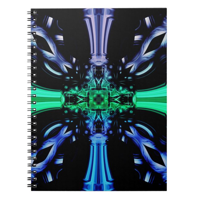 Futuristisk Elektrisk Plasma Fraktal Design Anteckningsbok (Framsidan)