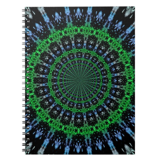 Futuristisk Elektrisk Plasma Fraktal Design Anteckningsbok (Framsidan)