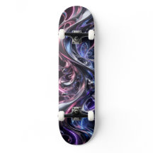 Futuristisk flytande mosaik skateboard - 3D Abstr