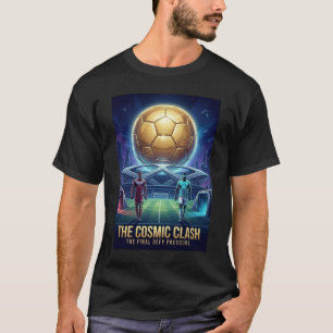 Futuristisk fotbollsmatch Golden Ball-affisch T Shirt