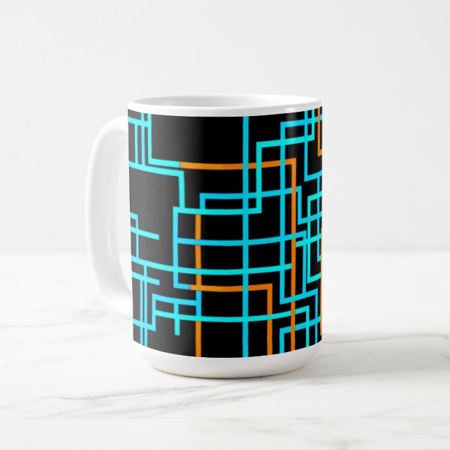 Futuristisk geometrisk linjekonst  kaffemugg (Framsida vänster)