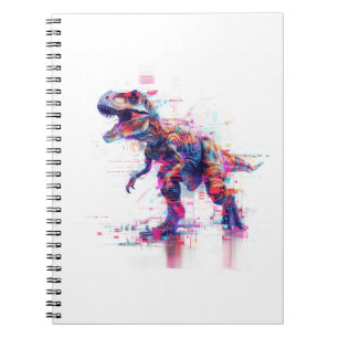 Futuristisk Glitch T-Rex Dinosaurie Anteckningsbok