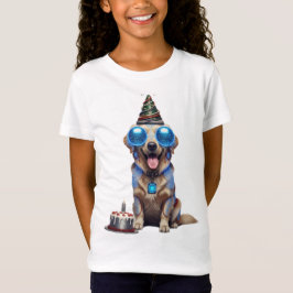Futuristisk Golden Retriever Födelsedags T-Shirt f