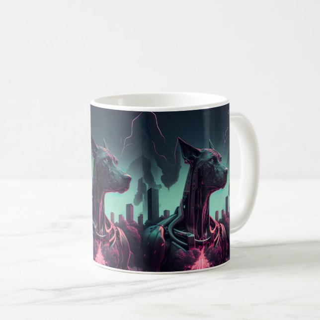 Futuristisk Grand Danois, det Robotiska Sällskapet Kaffemugg (Framsida höger)