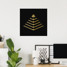 Futuristisk guldkretsarpyramid Neo Deco