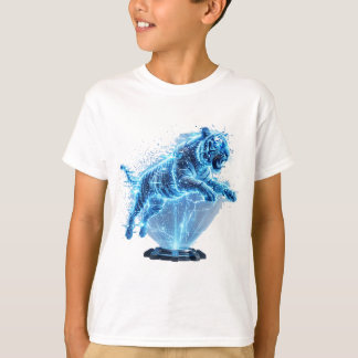 Futuristisk holografisk tiger i Sci-Fi-teknik T Shirt