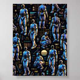 Futuristisk Humanoid Robotkonst | AI Android Sci-F Poster