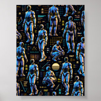 Futuristisk Humanoid Robotkonst | AI Android Sci-F Poster