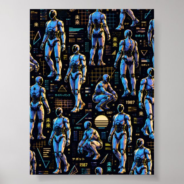 Futuristisk Humanoid Robotkonst | AI Android Sci-F Poster (Framsidan)