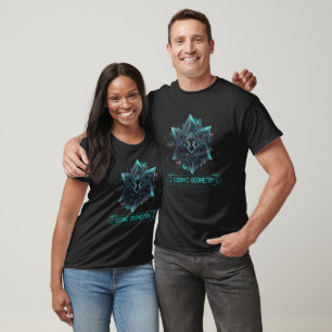 Futuristisk Kosmisk Geometri Helig Mörk Stil T Shirt