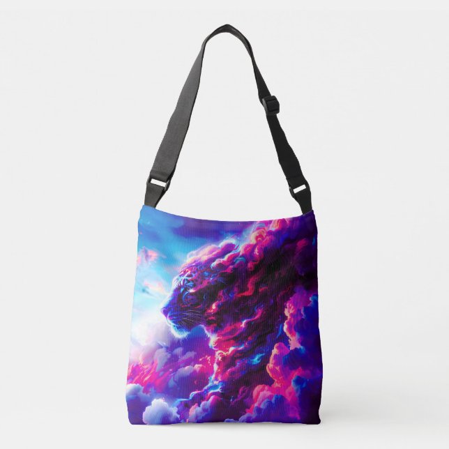 Futuristisk Kosmisk Neon Leopard  Axelväska (Framsida)