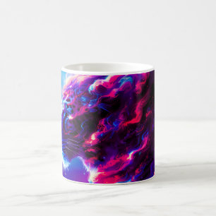 Futuristisk Kosmisk Neon Leopard Kaffemugg