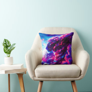 Futuristisk Kosmisk Neon Leopard Kudde