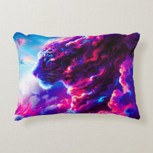 Futuristisk Kosmisk Neon Leopard Prydnadskudde