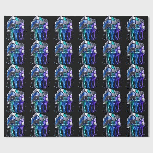 Futuristisk krompusselkub  presentpapper (Platt)